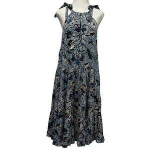 Ulla Johnson Miriam Morning Glory Sleeveless Midi Dress, Pockets, 0